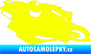 Samolepka Motorka 007 pravá silniční motorky Fluorescentní žlutá