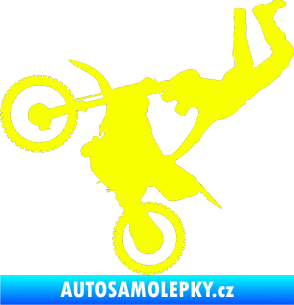 Samolepka Motorka 008 levá motokros freestyle Fluorescentní žlutá