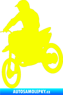 Samolepka Motorka 014 levá motokros Fluorescentní žlutá