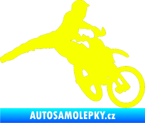 Samolepka Motorka 030 pravá motokros Fluorescentní žlutá