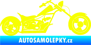 Samolepka Motorka chopper 001 pravá Fluorescentní žlutá