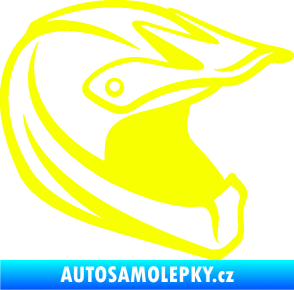 Samolepka Motorkářská helma 001 pravá Fluorescentní žlutá