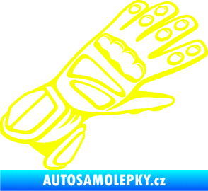Samolepka Motorkářské rukavice 002 pravá Fluorescentní žlutá