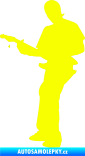 Samolepka Music 006 levá hráč na kytaru Fluorescentní žlutá