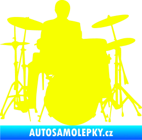 Samolepka Music 009 pravá hráč na bicí Fluorescentní žlutá