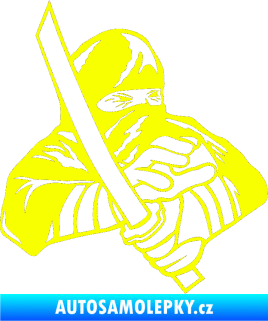 Samolepka Ninja silueta pravá Fluorescentní žlutá