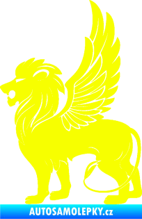 Samolepka Okřídlený lev 001 levá mytické zvíře Fluorescentní žlutá