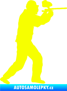 Samolepka Paintball 005 pravá Fluorescentní žlutá