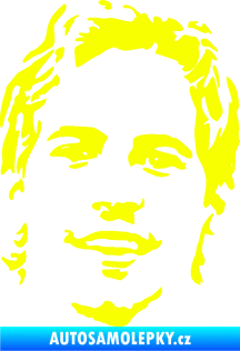Samolepka Paul Walker 008 pravá obličej Fluorescentní žlutá