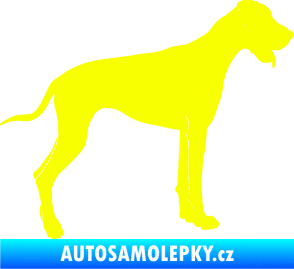 Samolepka Pes 086 pravá Doga Fluorescentní žlutá