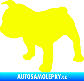 Samolepka Pes 108 levá Francouzský buldoček Fluorescentní žlutá