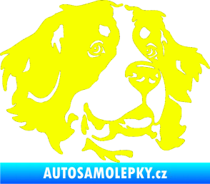 Samolepka Pes 131 pravá bernský salašnický pes Fluorescentní žlutá