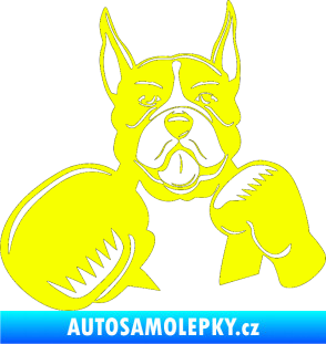 Samolepka Pes 183 levá boxer Fluorescentní žlutá