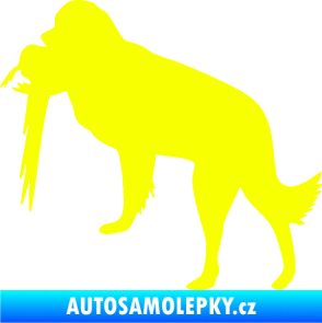 Samolepka Pes 193 levá lovecký s bažantem Fluorescentní žlutá
