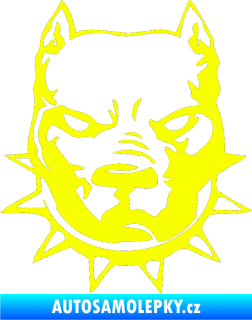 Samolepka Pitbull hlava 002 levá Fluorescentní žlutá