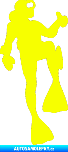 Samolepka Potápěč 001 pravá Fluorescentní žlutá