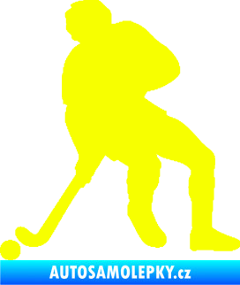 Samolepka Pozemní hokej 001 levá Fluorescentní žlutá