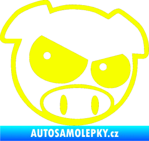 Samolepka Rally pig 002 pravá Fluorescentní žlutá