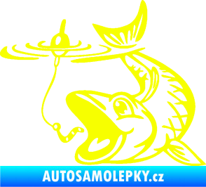 Samolepka Ryba s návnadou 004 levá Fluorescentní žlutá