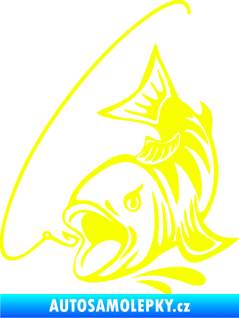 Samolepka Ryba s návnadou 006 levá Fluorescentní žlutá