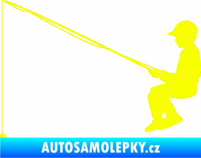 Samolepka Rybář 011 levá chlapec s prutem Fluorescentní žlutá