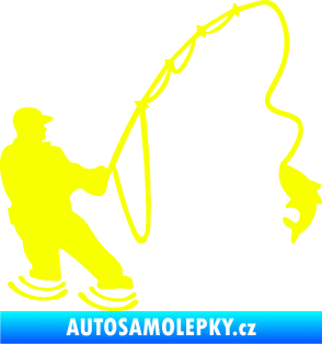 Samolepka Rybář 018 pravá Fluorescentní žlutá