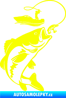 Samolepka Rybář 019 pravá Fluorescentní žlutá