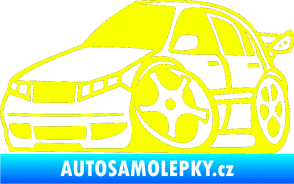 Samolepka Škoda Fabia 001 karikatura levá Fluorescentní žlutá