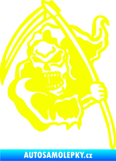 Samolepka Smrtka 015 levá s kosou Fluorescentní žlutá