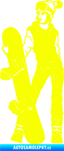 Samolepka Snowboard 037 levá Fluorescentní žlutá