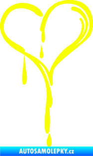 Samolepka Srdíčko 012 levá Fluorescentní žlutá