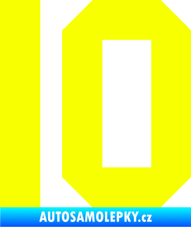 Samolepka Startovní číslo 10 Fluorescentní žlutá