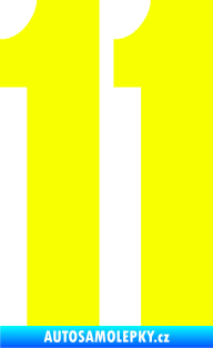 Samolepka Startovní číslo 11 typ 2    Fluorescentní žlutá