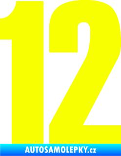 Samolepka Startovní číslo 12 typ 2    Fluorescentní žlutá
