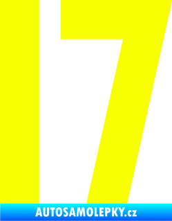 Samolepka Startovní číslo 17 Fluorescentní žlutá