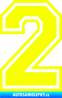 Samolepka Startovní číslo 2 typ 4 Fluorescentní žlutá