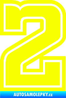 Samolepka Startovní číslo 2 typ 5 Fluorescentní žlutá