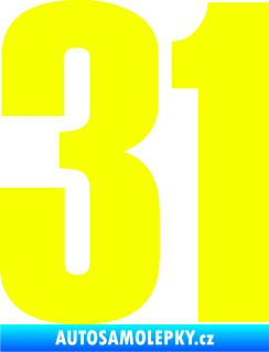 Samolepka Startovní číslo 31 typ 2     Fluorescentní žlutá
