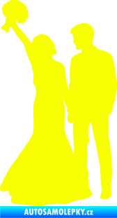 Samolepka Svatba 003 pravá Fluorescentní žlutá