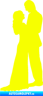 Samolepka Svatba 004 pravá Fluorescentní žlutá
