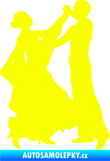 Samolepka Tanec 004 pravá společenský tanec pár Fluorescentní žlutá