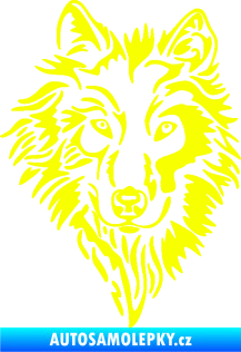 Samolepka Vlk 019 pravá Fluorescentní žlutá