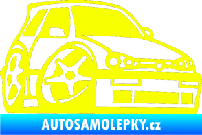 Samolepka VW Golf 3 karikatura pravá Fluorescentní žlutá