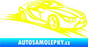 Samolepka Závodní auto 007 pravá Fluorescentní žlutá