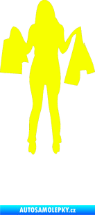 Samolepka Žena na nákupu 003 pravá Fluorescentní žlutá