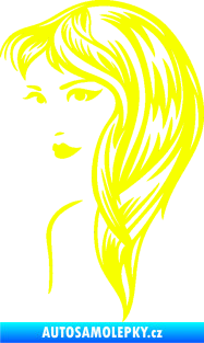 Samolepka Žena tvář 001 levá Fluorescentní žlutá