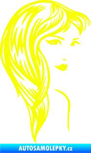 Samolepka Žena tvář 001 pravá Fluorescentní žlutá