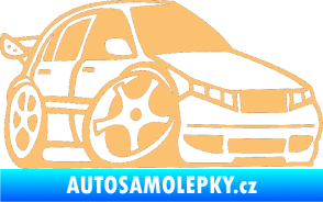 Samolepka Škoda Fabia 001 karikatura pravá béžová