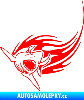 Samolepka Animal flames 046 levá žralok Fluorescentní červená