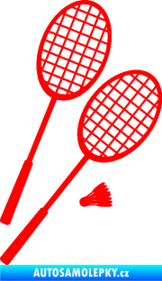 Samolepka Badminton rakety pravá Fluorescentní červená